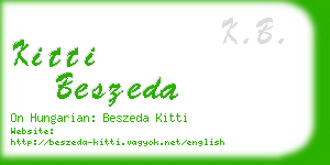 kitti beszeda business card